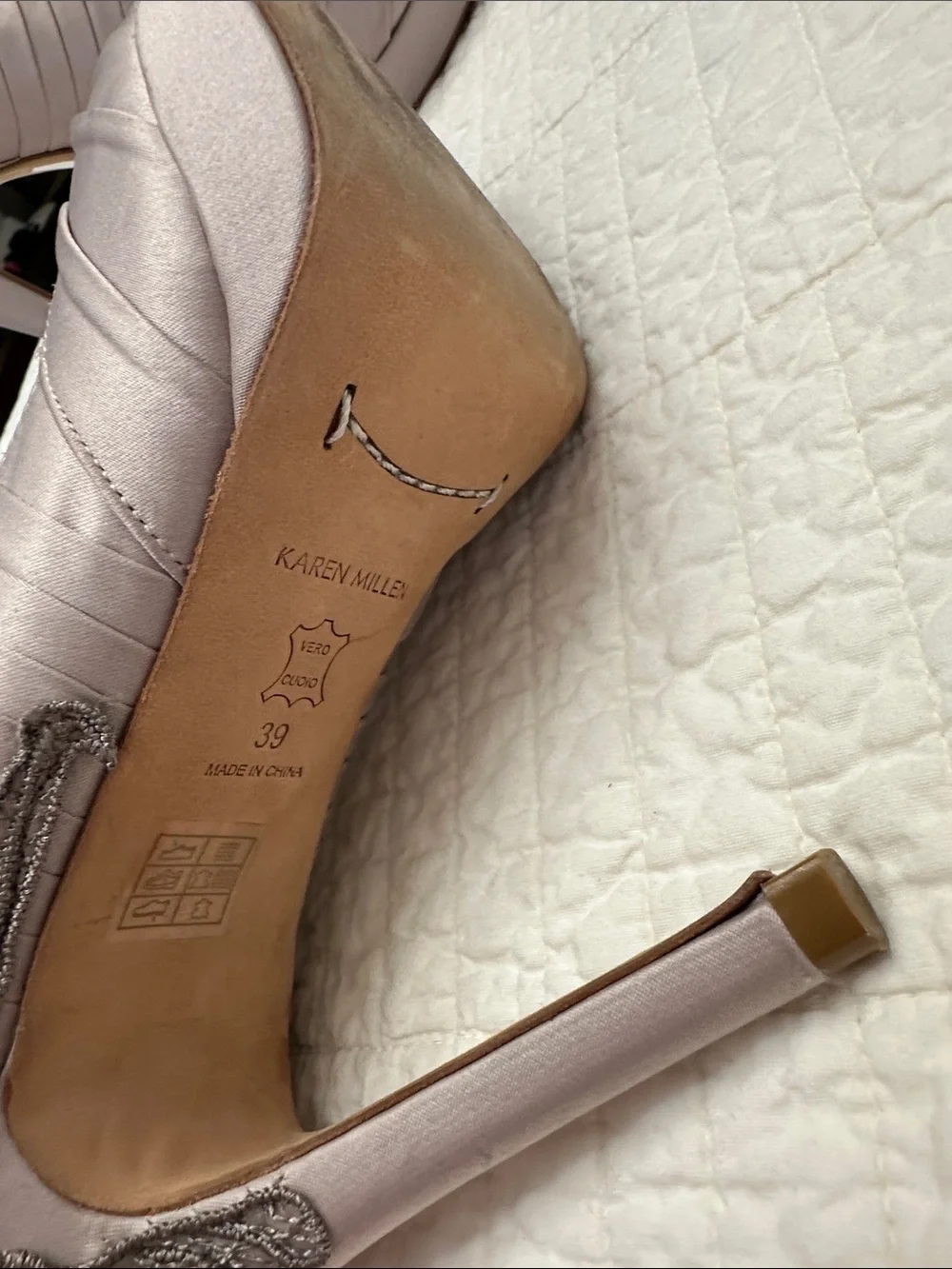 Karen Millen EU 39 US 8.5 Lace Heels & Matching Clutch Set Mauve Wedding Formal